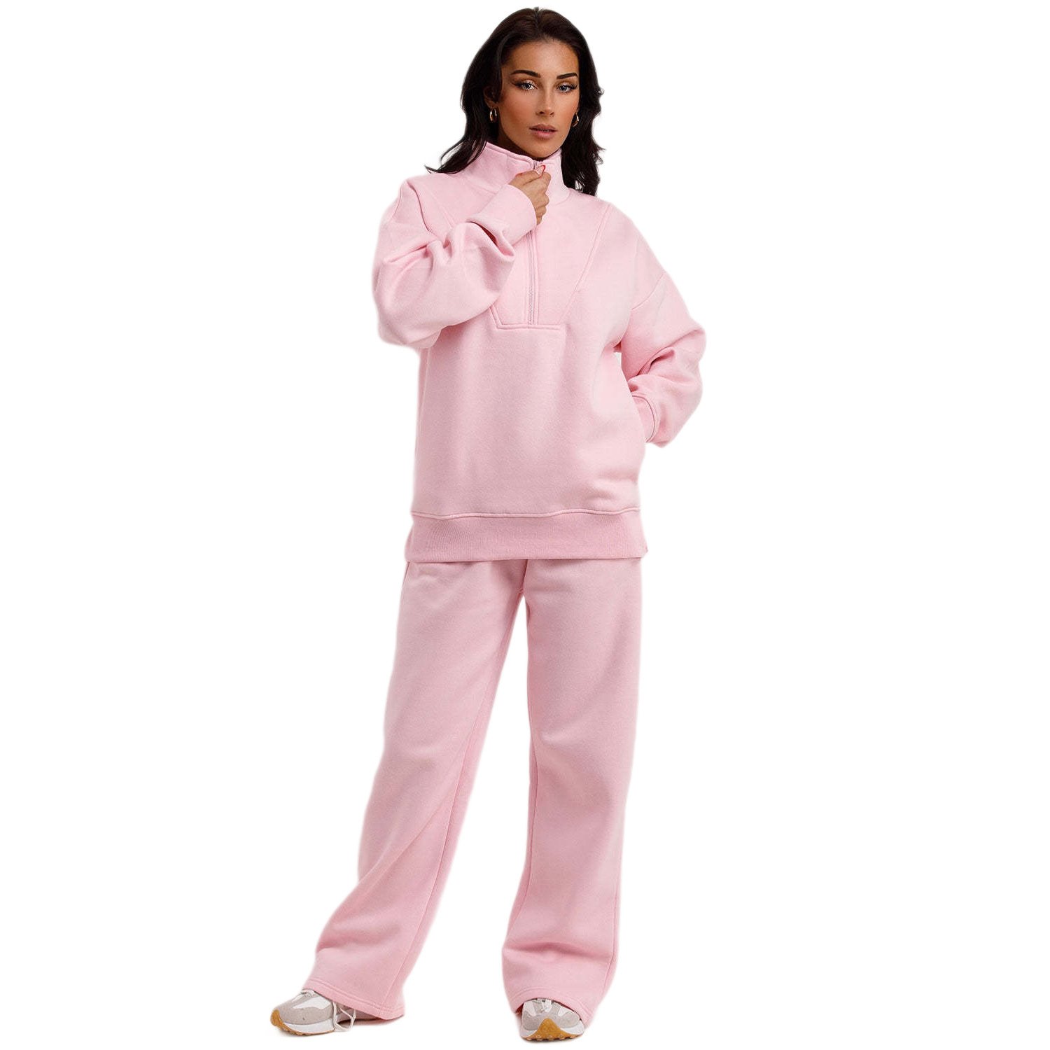 Zip-up Hoodie And Wide-leg Pants Two-piece Set - الصورة 4