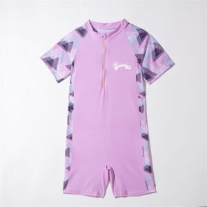 One-piece Short-sleeve Swimwear For Students And Children