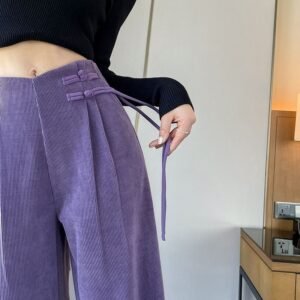 Chenille-padded Narrow-leg Wide-leg Pants