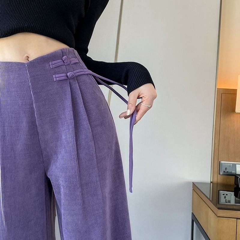 Chenille-padded Narrow-leg Wide-leg Pants