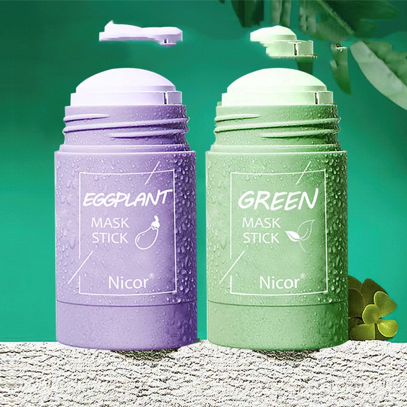 Cleansing Green Tea Mask Clay Stick Oil Control Anti-Acne Whitening Seaweed Mask Skin Care - الصورة 7