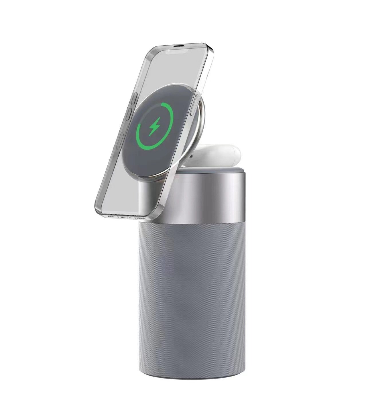 3 In 1 Multi-Function IPhone And AirPods Wireless Charger Portable Bluetooth Speaker With Touch Lamp For Home And Office - الصورة 7