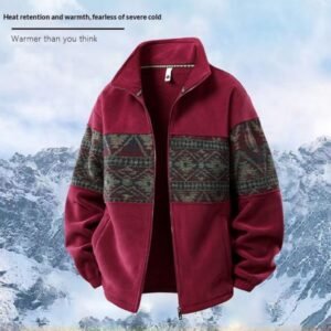 Winter Fleece- Lined Men's Sweatshirt Cold- Resistant And Warm Keeping Top