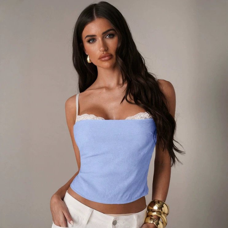 Fake Two-piece Camisole Figure-hugging Sexy Outerwear Tank Top - الصورة 10