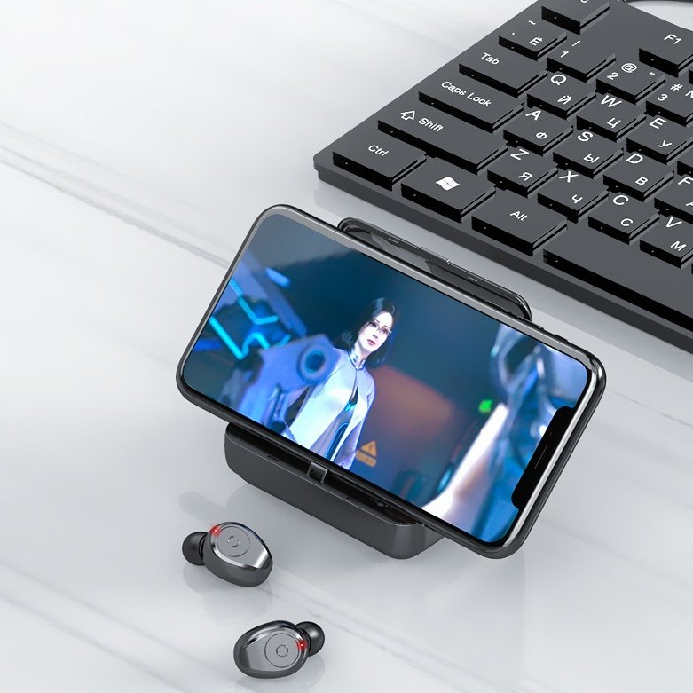 Multifunction Bluetooth Headset Binaural Movement Power Bank Phone Support - الصورة 8