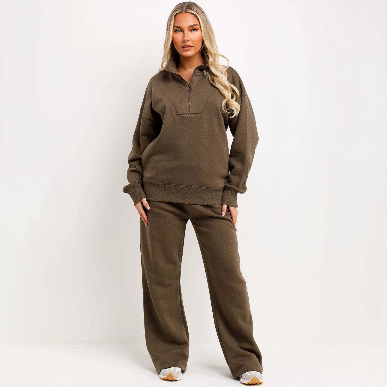 Zip-up Hoodie And Wide-leg Pants Two-piece Set - الصورة 10