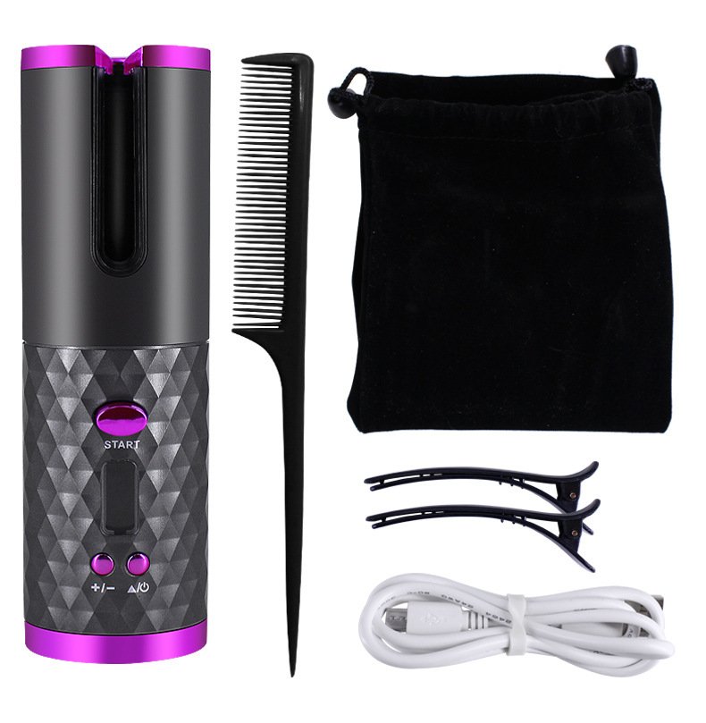 Rechargeable Automatic Hair Curler Women Portable Hair Curling Iron LCD Display Ceramic Curly Rotating Curling Wave Styer - الصورة 9