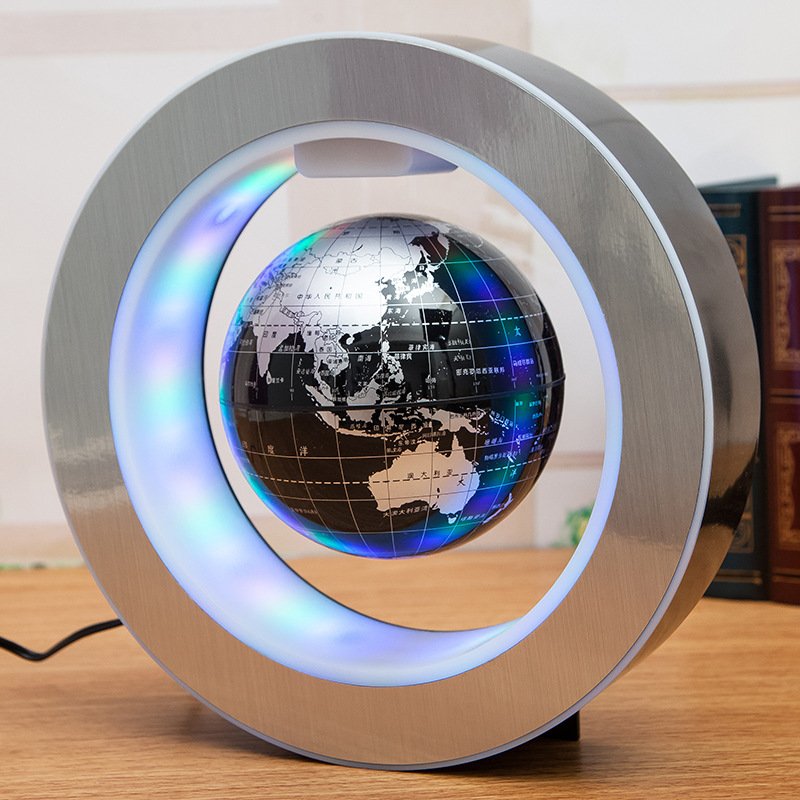 Round LED World Map Floating Globe Magnetic Levitation Light Anti Gravity Magic - الصورة 2