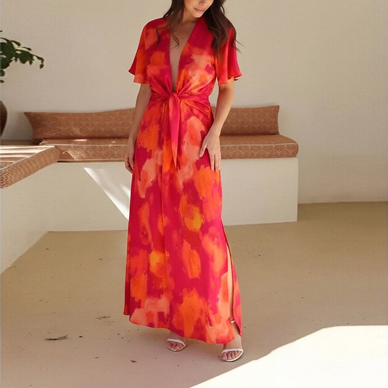 Women's Fashion Printed French-style Dress
