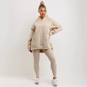 Women's Hooded Fleece-lined Sweatshirt And Leggings Set