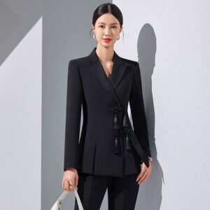 Chinese-style Business Suit With Flared Trousers