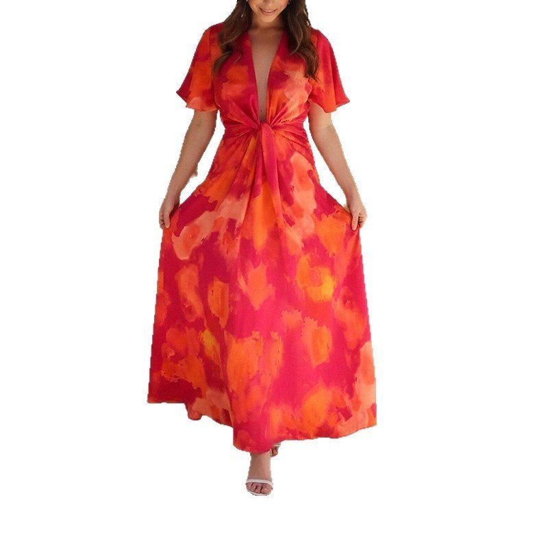 Women's Fashion Printed French-style Dress - الصورة 3