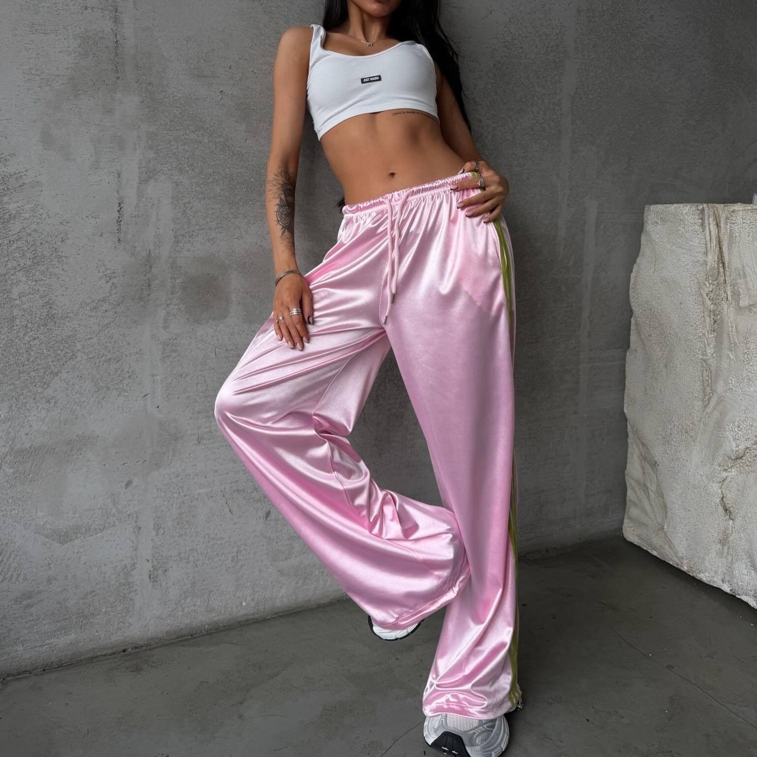 Casual Street-style Lace-up Three-stripe Pants - الصورة 7