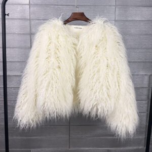 Solid Color Beach Wool Women's Short Coat