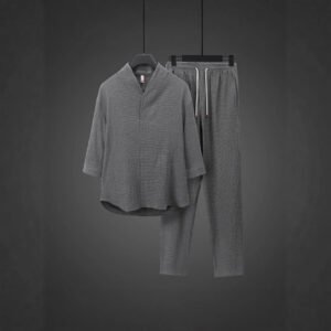 Short-sleeved Summer Loose-fit Plus-size Tang Suit Two-piece Set