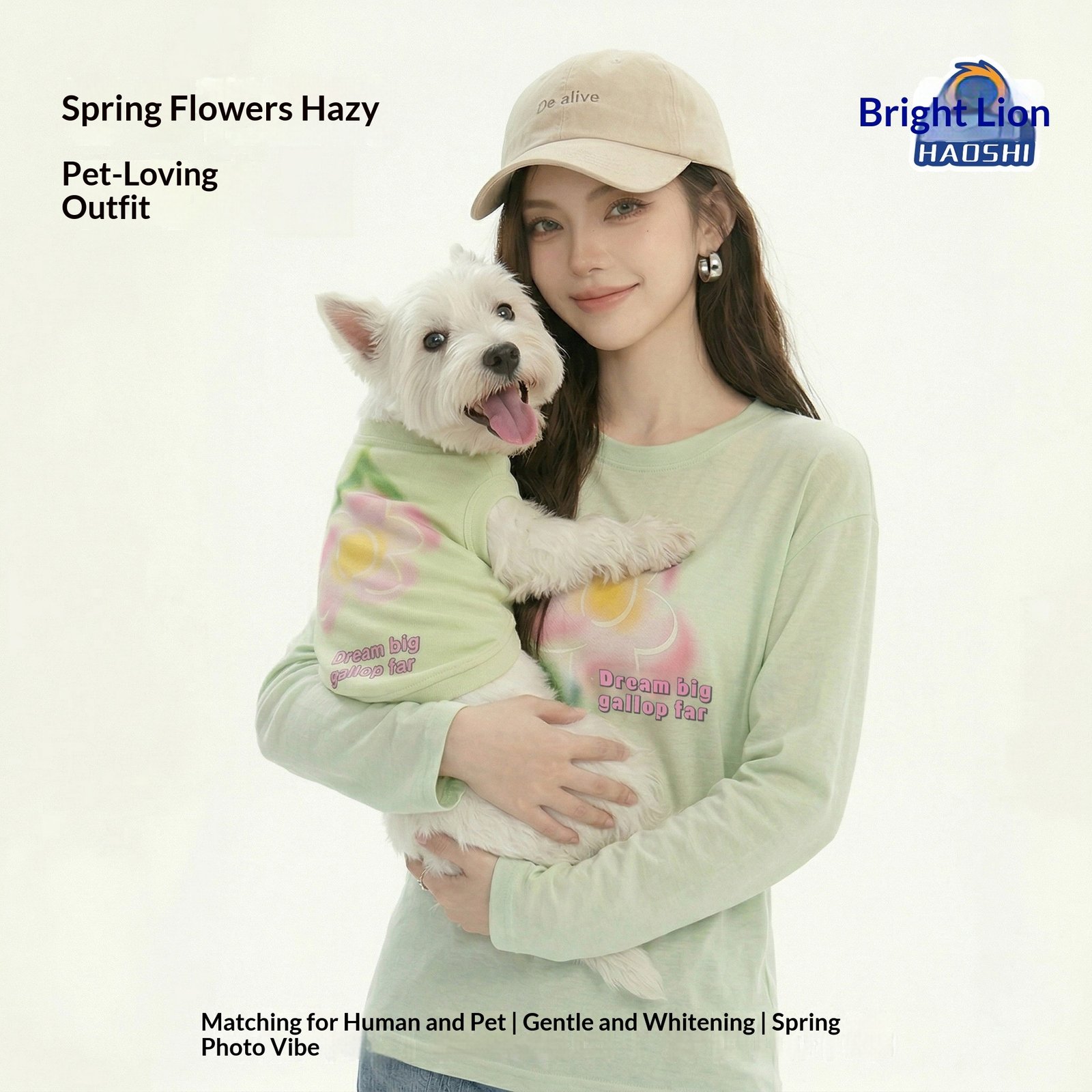 Printed Dog And Cat Vest T-Shirt Long-Sleeved For Humans And Pets
