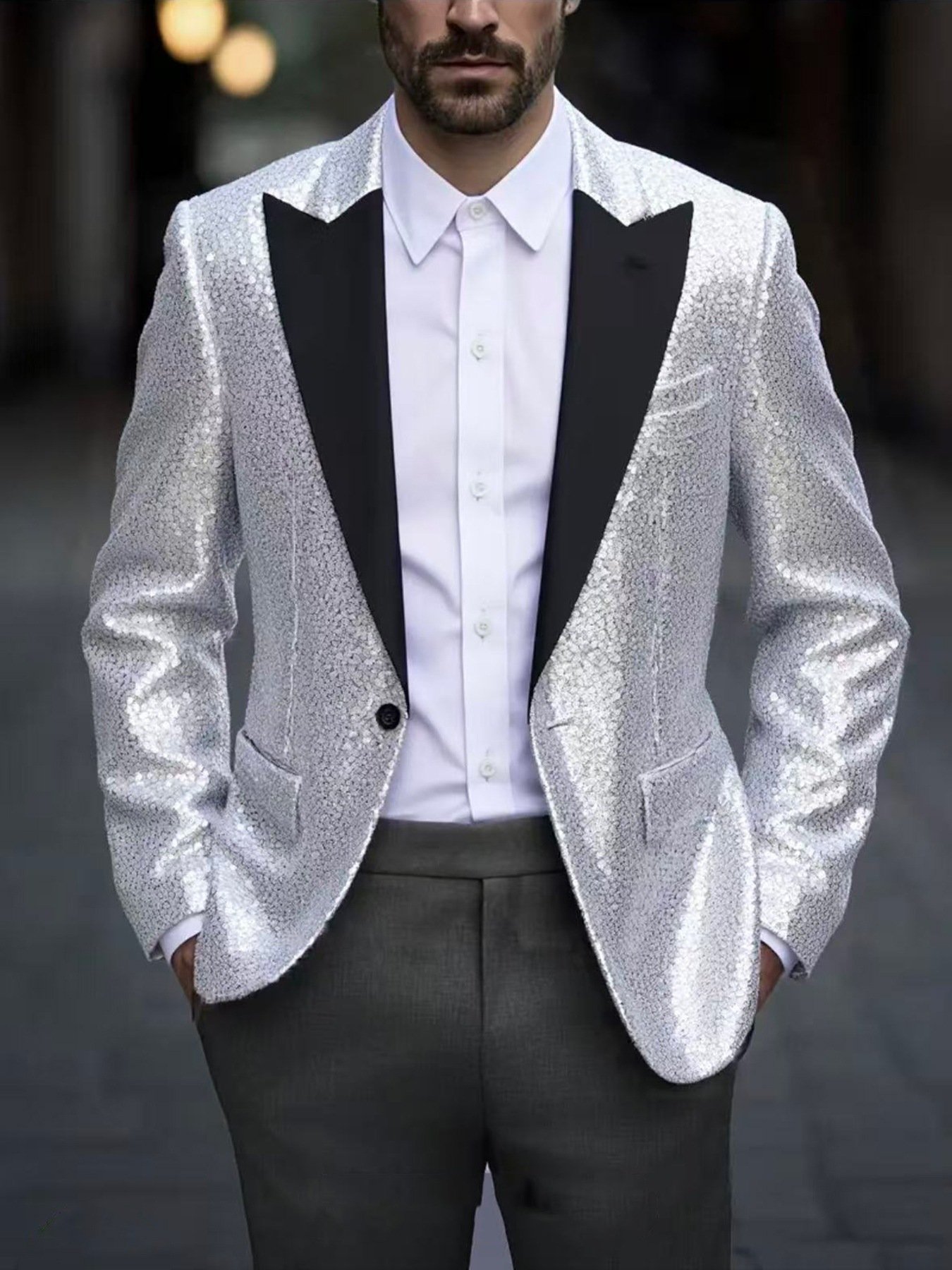 Sparkling Stage Performance Nightclub-style Suit And Gown - الصورة 7