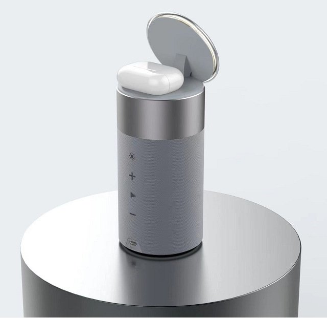 3 In 1 Multi-Function IPhone And AirPods Wireless Charger Portable Bluetooth Speaker With Touch Lamp For Home And Office - الصورة 6