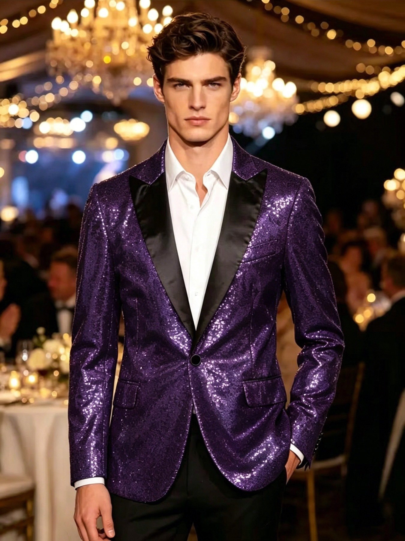 Sparkling Stage Performance Nightclub-style Suit And Gown - الصورة 9