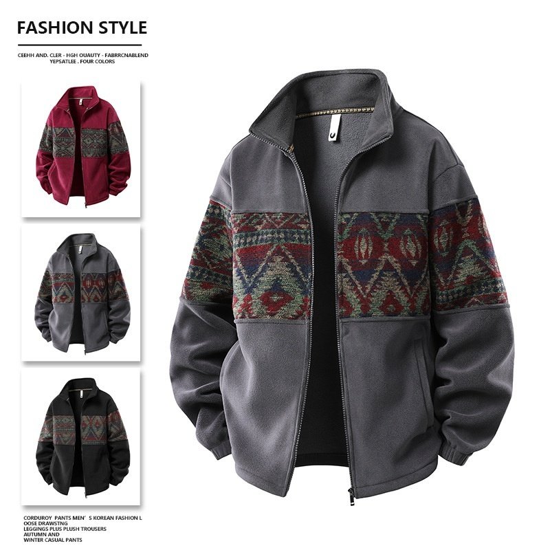 Winter Fleece- Lined Men's Sweatshirt Cold- Resistant And Warm Keeping Top - الصورة 6