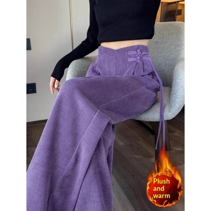 Chenille-padded Narrow-leg Wide-leg Pants - الصورة 6
