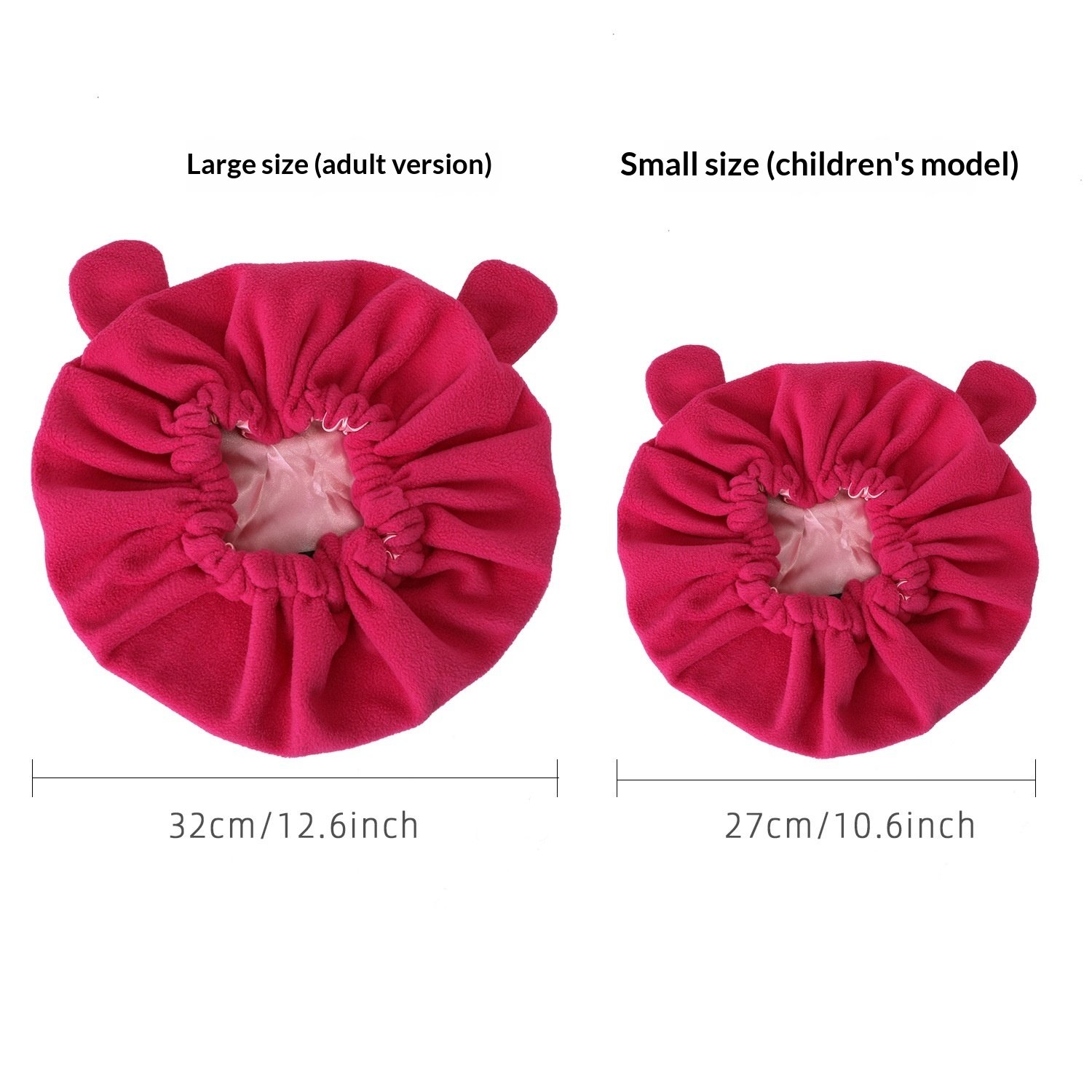 Double-layered Fleece Cozy Teddy Bear Ear Home Sleeping Cap - الصورة 2