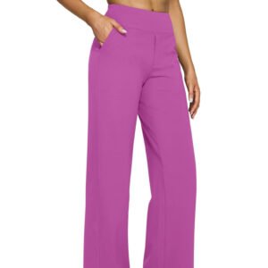 High-waisted Straight-leg Pants With Loose Pockets