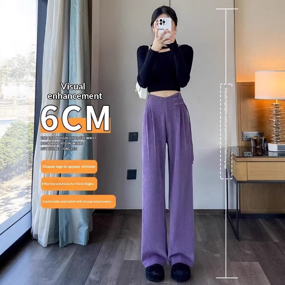 Chenille-padded Narrow-leg Wide-leg Pants - الصورة 4