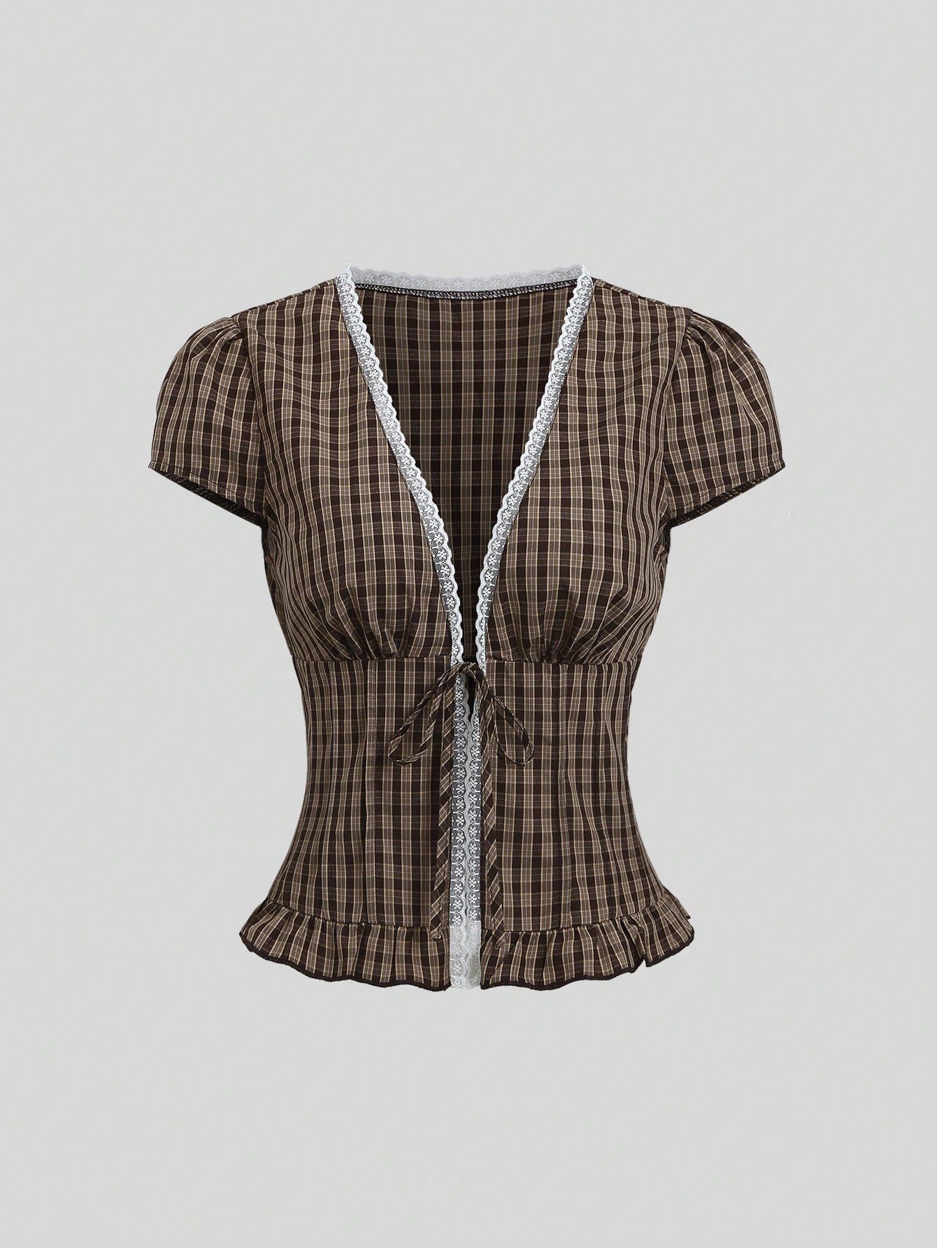V-neck Puff-sleeve Blouse A Stunning Summer Shirt For Women - الصورة 4