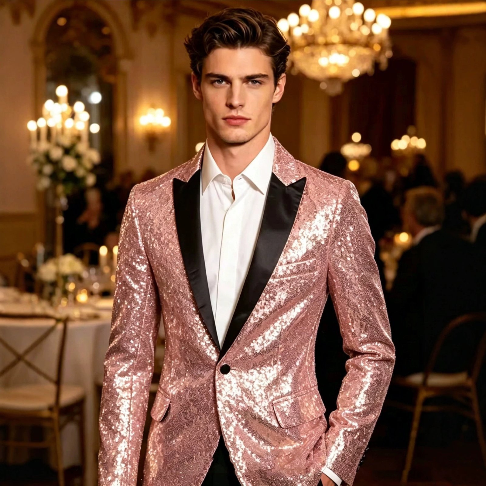 Sparkling Stage Performance Nightclub-style Suit And Gown - الصورة 4