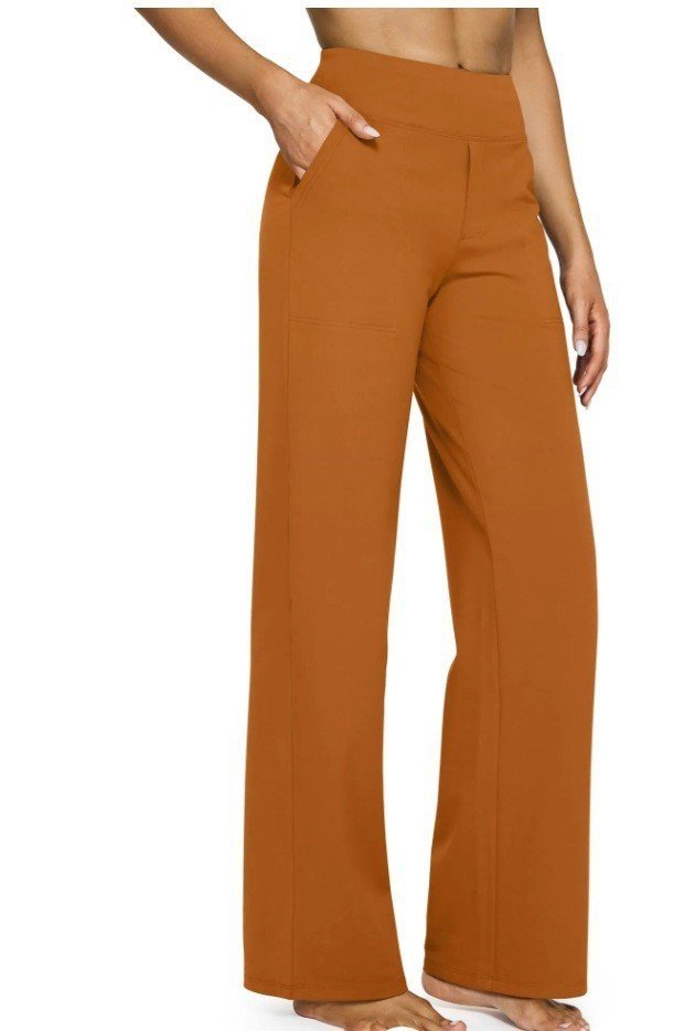 High-waisted Straight-leg Pants With Loose Pockets - الصورة 9