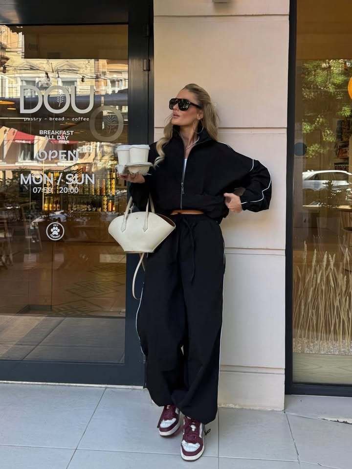 Women's Stand-collar Jacket And Loose-fitting Trousers Two-piece Set - الصورة 7