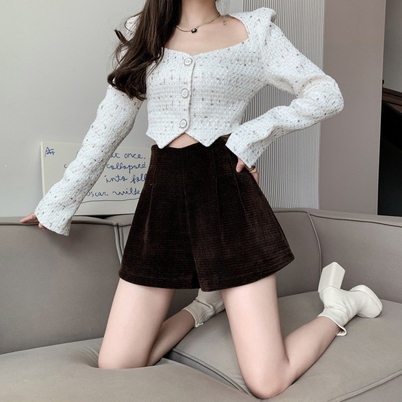 New High-waisted Slimming Corduroy Wide-leg Bootcut Pants For Outerwear - الصورة 6