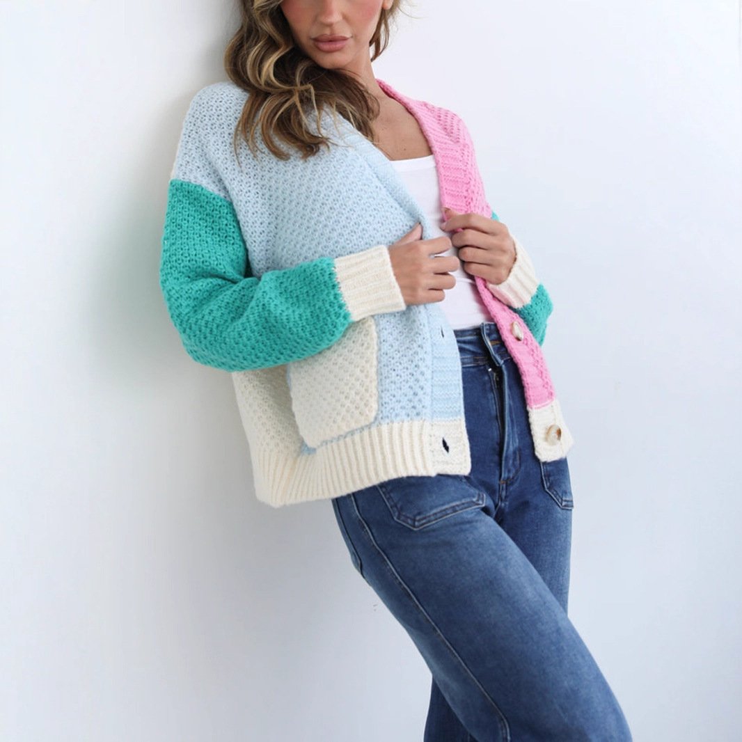 Fashionable Knitted Cardigan Women's Long-Sleeve Sweater - الصورة 2