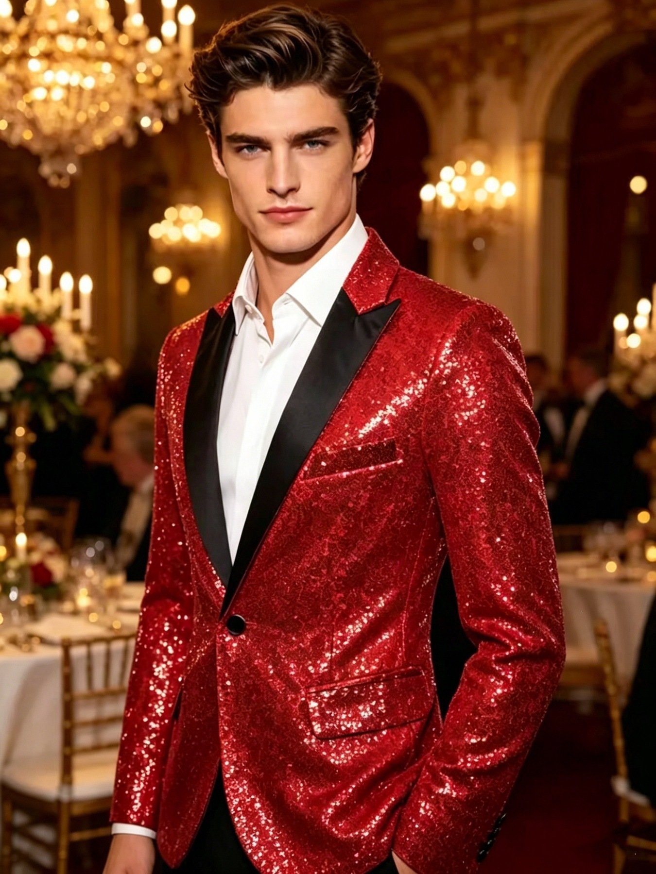 Sparkling Stage Performance Nightclub-style Suit And Gown - الصورة 2