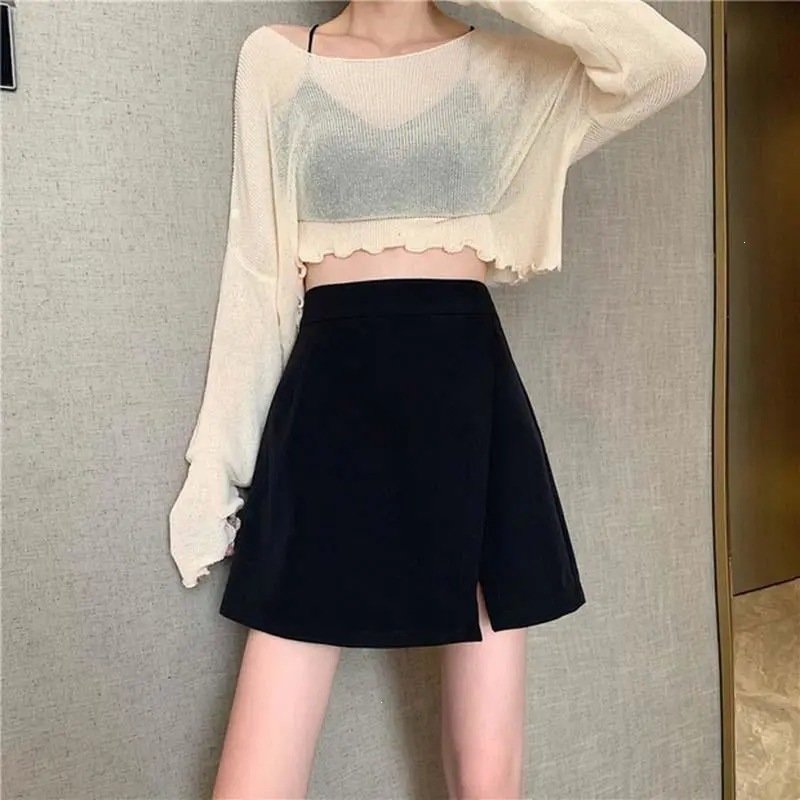 New A-line Skirt With A Small Slit Versatile And High-waisted - الصورة 3