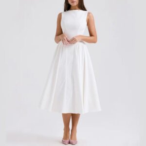 Women's Backless Fashion Crewneck Sleeveless Dress