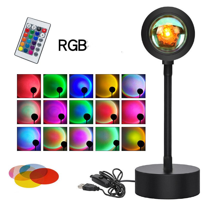Sunset Projection Lamp Sunset Projector Night Light Wall Decoration Lighting - الصورة 5