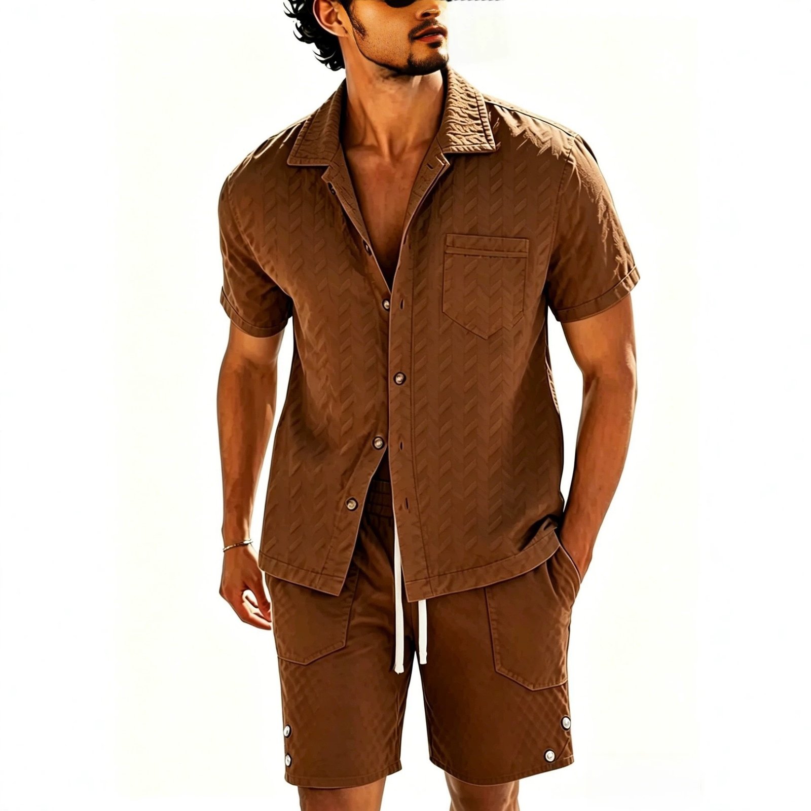 New Trendy POLO Shirt With A Turn-down Collar And Embossed Short Sleeves - الصورة 10