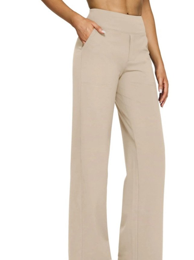 High-waisted Straight-leg Pants With Loose Pockets - الصورة 7