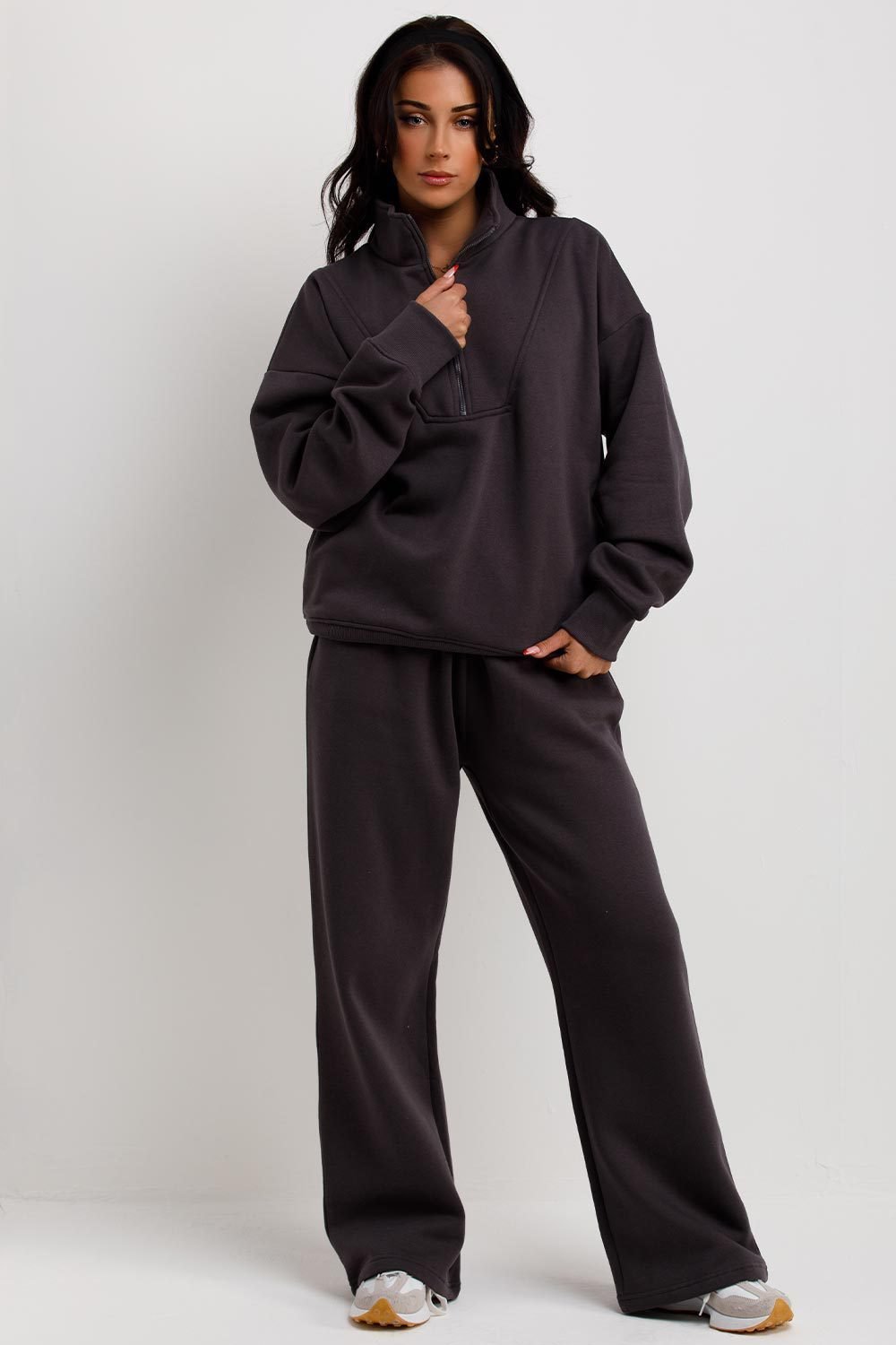 Zip-up Hoodie And Wide-leg Pants Two-piece Set - الصورة 5