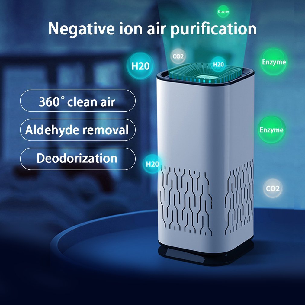 Car Air Purifier Portable Negative Ion Generator Remove Formaldehyde Dust Smoke Air Freshen Washer For Home Car - الصورة 2