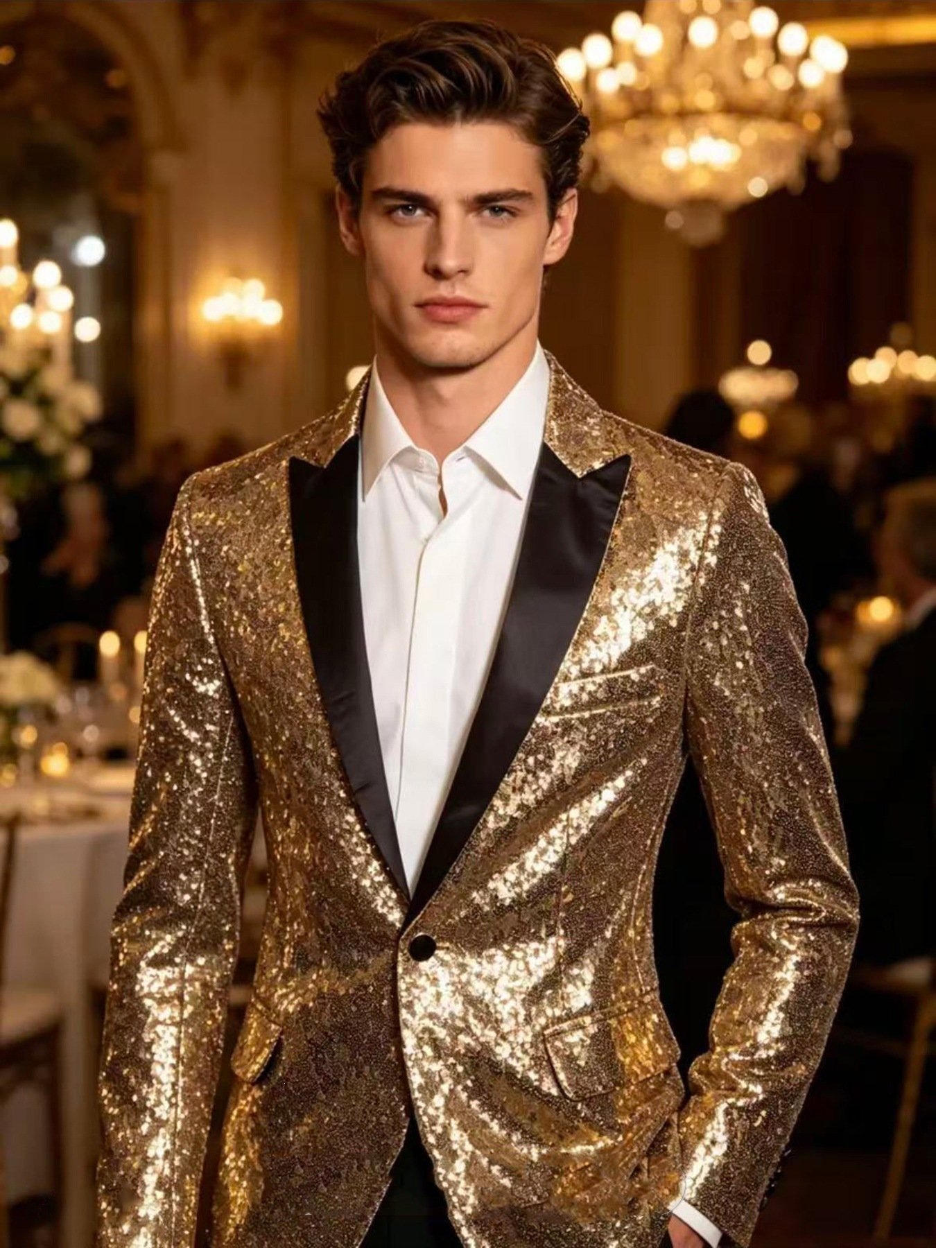 Sparkling Stage Performance Nightclub-style Suit And Gown - الصورة 6