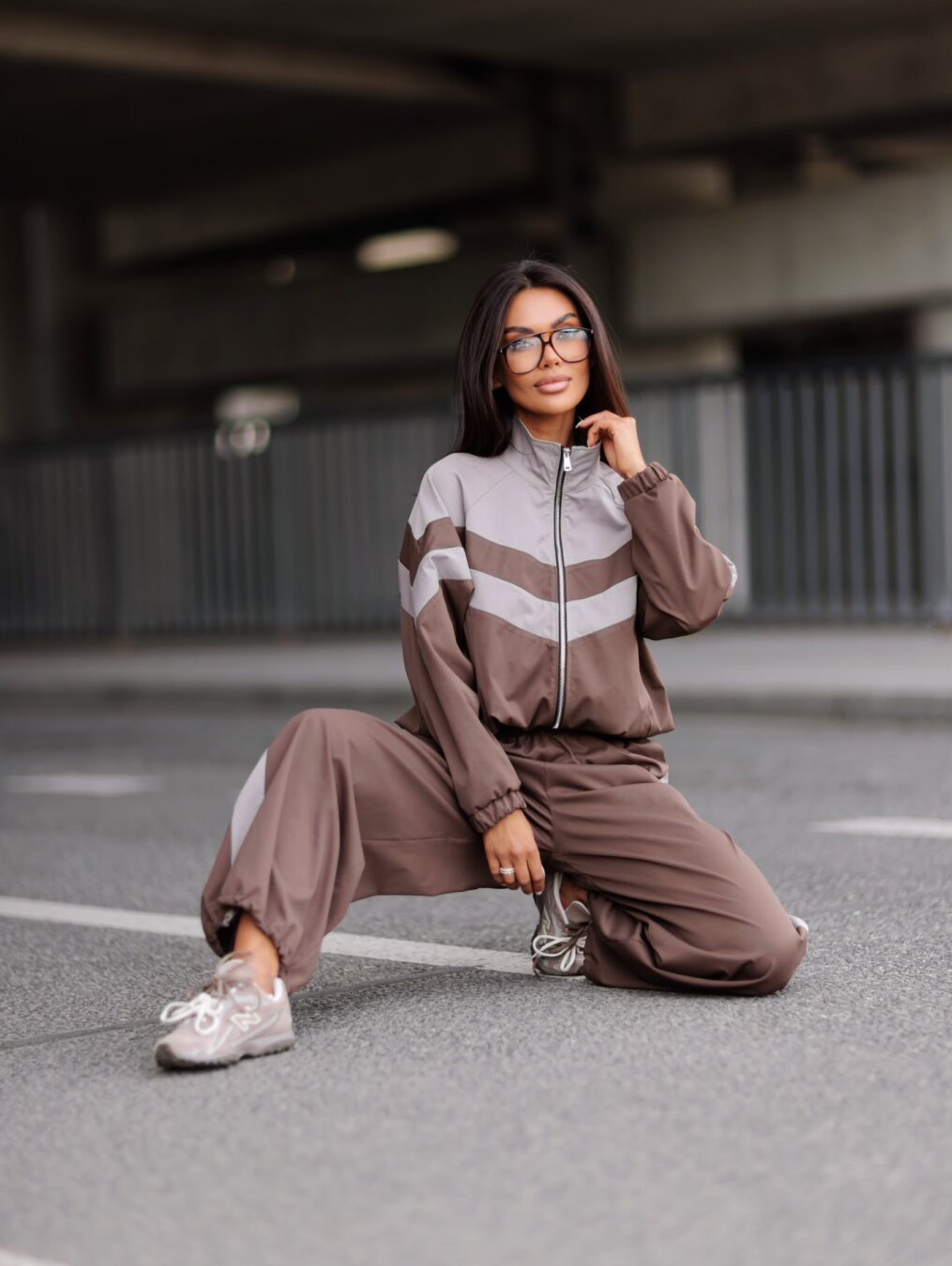 Womens Sporty Casual Two-piece Set Stand-collar Zip-up Jacket And Jogger Pants - الصورة 6