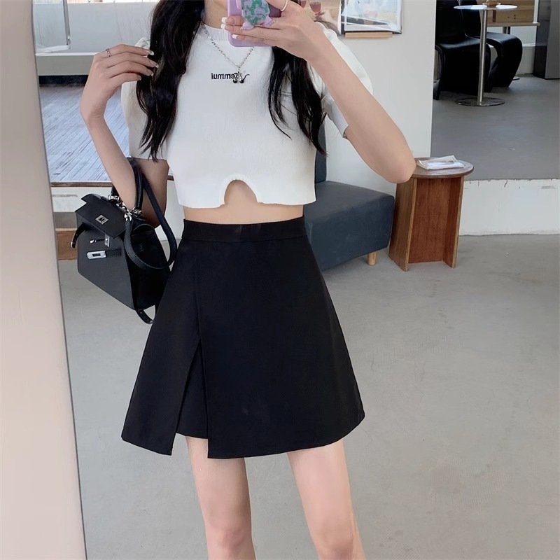 Irregular High-waist A-line Hip-hugging Skirt For Women Anti-exposure Design - الصورة 3
