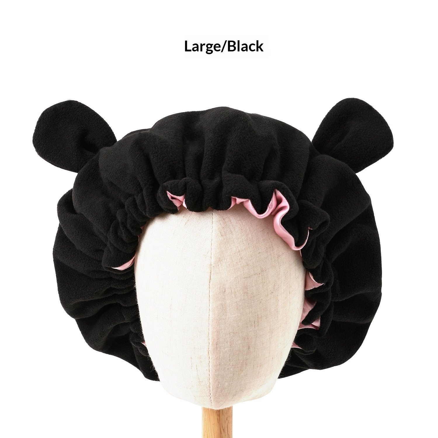 Double-layered Fleece Cozy Teddy Bear Ear Home Sleeping Cap - الصورة 8