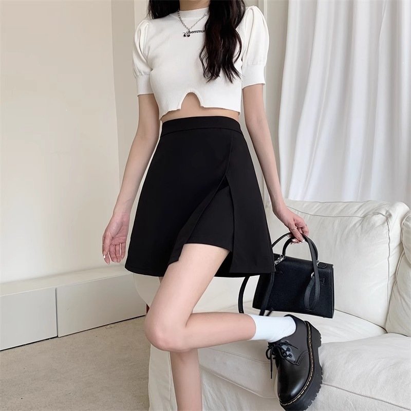 Irregular High-waist A-line Hip-hugging Skirt For Women Anti-exposure Design - الصورة 5