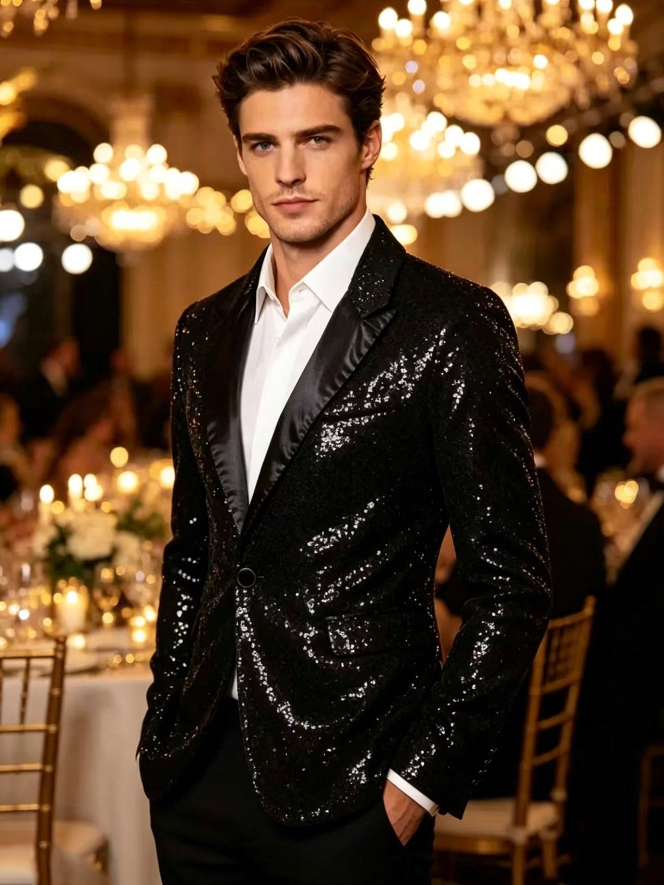 Sparkling Stage Performance Nightclub-style Suit And Gown - الصورة 10