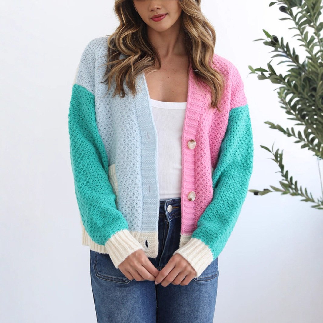 Fashionable Knitted Cardigan Women's Long-Sleeve Sweater - الصورة 5