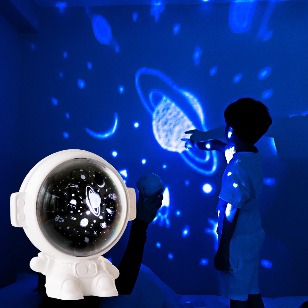 Galaxy Star Projector Starry Sky Night Light Astronaut Lamp Room Decr Gift Child Kids Baby Christmas Spaceman Projection - الصورة 3